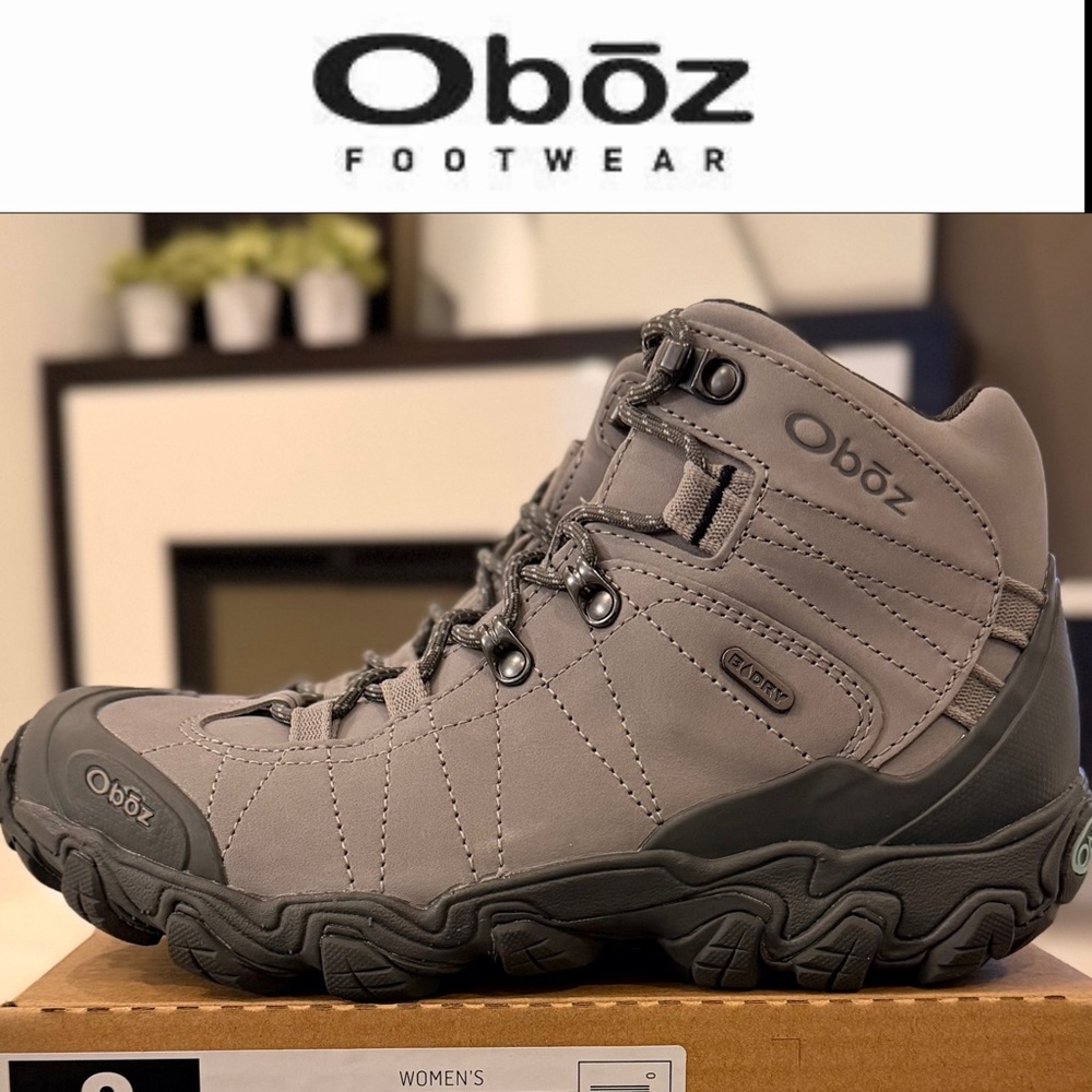 NWT SZ 8-8.5 Oboz Women's Gray Bridget B-dry Hiking boots